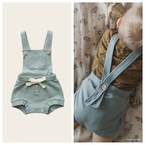 Jamie Kay Mason organic Cotton Playsuit One Piece Jumper in Lake Sea Green